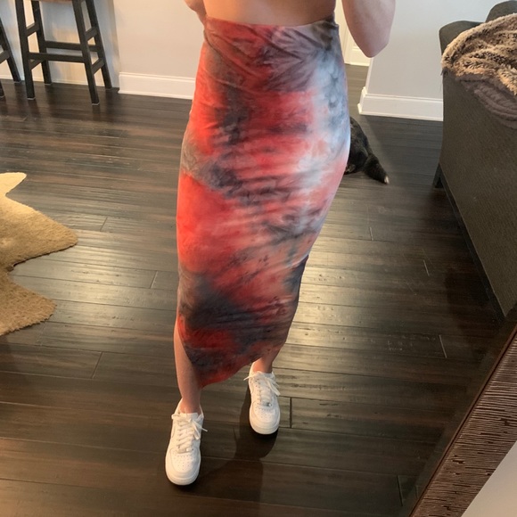 grit+grey stretchy midi skirt - Picture 5 of 9